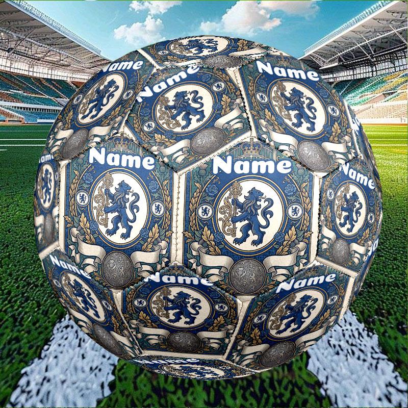 Custom Name Personalized Chelsea Football Club Print Size 5 Soccer Ball Training & Match Football, for Team, Kicking, Gift for Football Enthusiasts