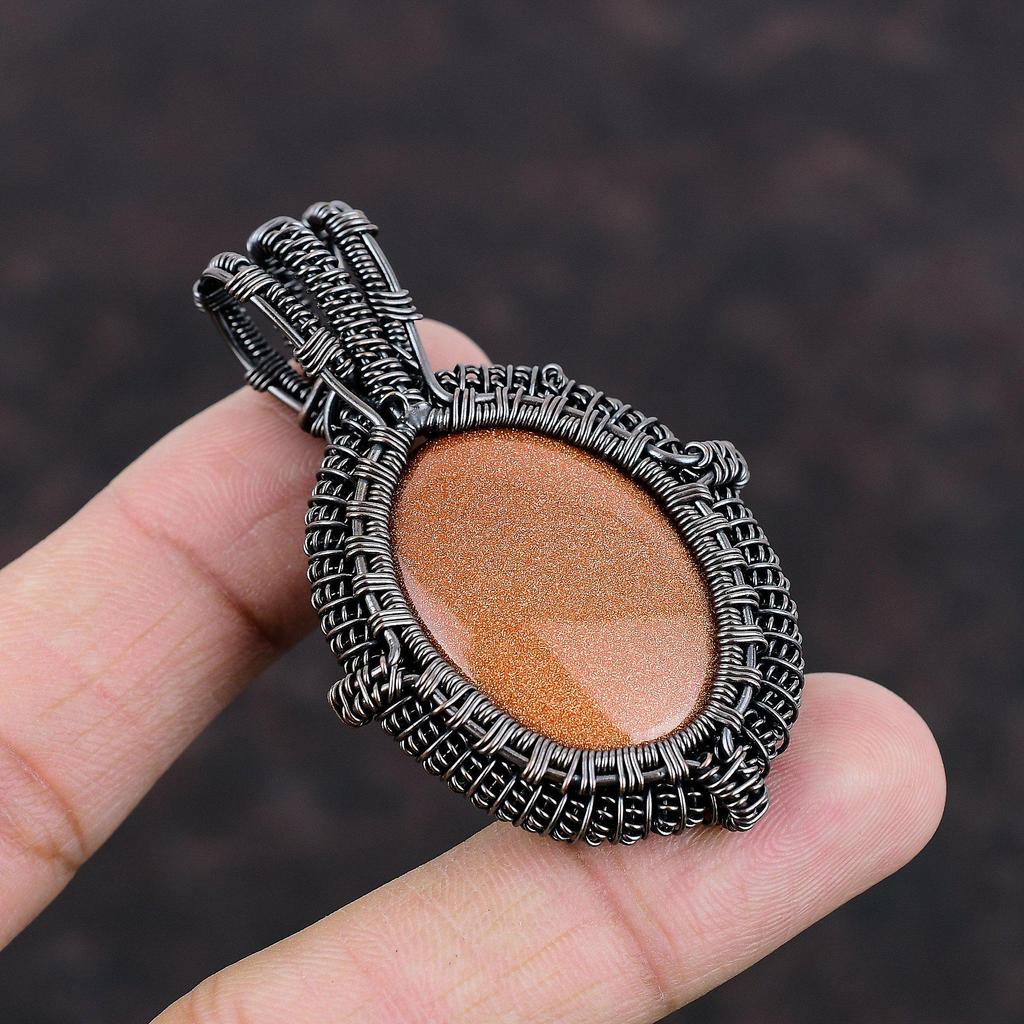 Sun Sitara Gemstone Pendant Copper Wire Wrapped Pendant Handmade Jewelry Designer Pendant Copper Jewelry Ethnic Style Pendant Gift For Wife