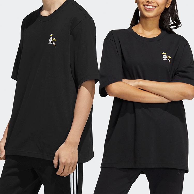 Adidas Neo Letter Print Sports T-Shirt Couples Edition Unisex Tops Black HC9748