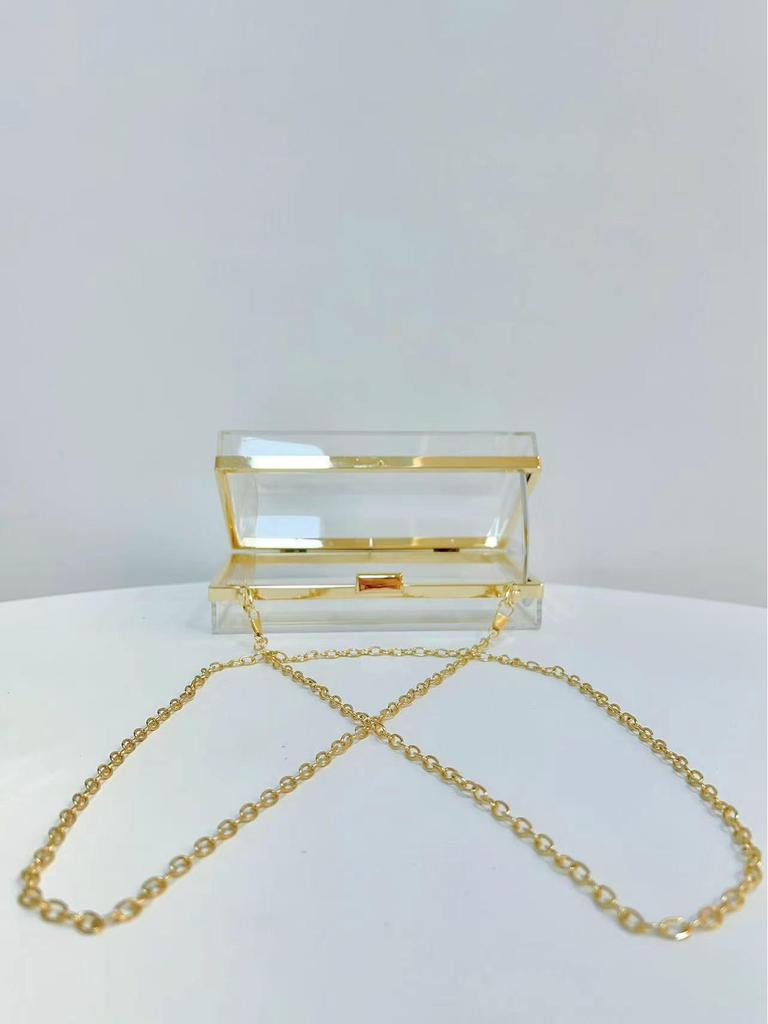 Transparent Acrylic Crossbody Chain Bag - Women's Evening Jelly Handbag