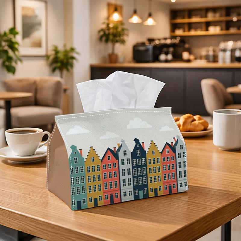 1pc Nordic Minimalist Tissue Box - Multi-functional Napkin Dispenser, Two Sizes Available Made of Durable Polyester, Decorated with Dutch Townhouse Ci