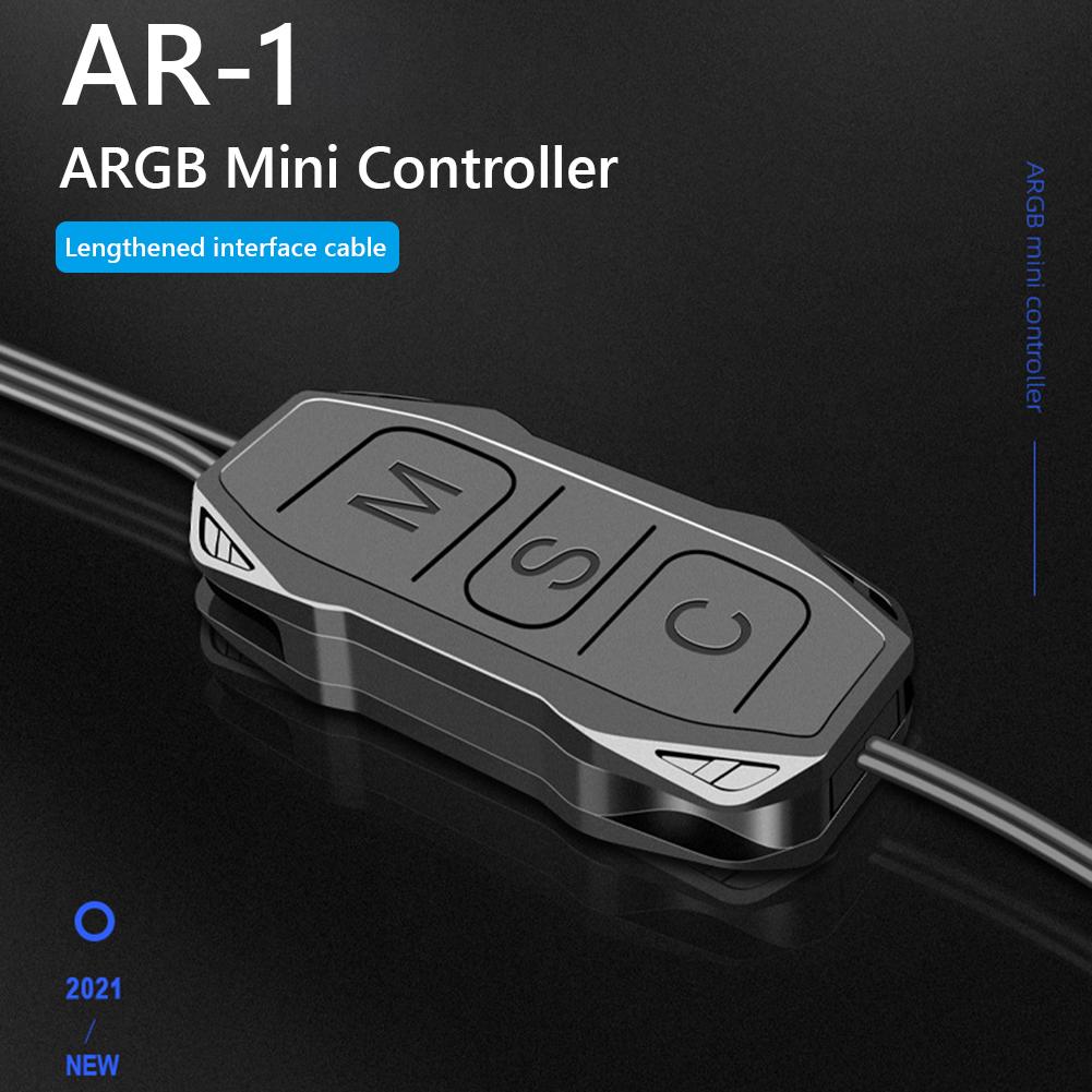 AR-1 RGB Controller Cable Computer PC 5V 3 Pin to SATA AURA ARGB Mini Control HUB Adapter for Cooling Fan Light Strip