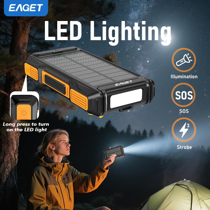 10000mAh Kiire Päikeseenergia Akupank Kaasaskantav Päikeseenergia Mobiiltelefoni Laadija Kahekordne 5V USB Väljund LED Taskulambiga Mobiiltelefonidele, Mobiilseadmetele