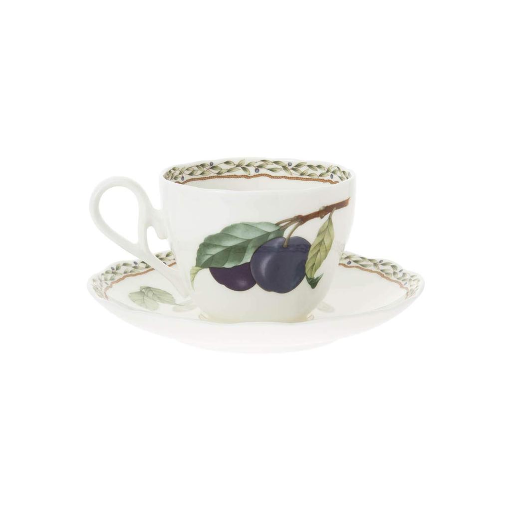 Noritake Cup & Saucer & Plate (Pair Set) (Coffee & Tea) - 22cm Plate, 250cc Cup, Orchard Garden Microwave-Safe, Bone China, TP9537/4911