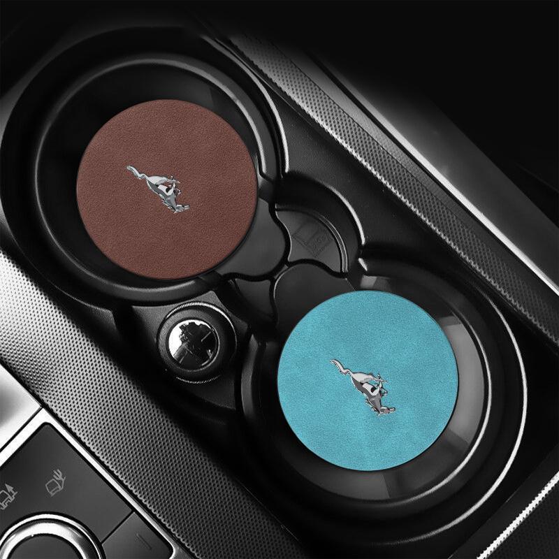 1/2pcs Car Coaster Water Cup Slot Non-Slip Mat Pad Car Accessories For Ford Focus Mondeo Kuga Fiesta MK7 Escort Explorer Edge 2 4 MK2 MK4