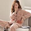 Pajamas Women'S Winter Coral Fleece Fleece Thickened Can Be Worn Outside Loungewear Autumn And Winter Flannel Winter Warm Suit