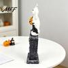 Spooky Home Interior Decor Halloween Tombstone Figurine, Resin Ghost Pumpkin Crow on Hand Painted Party Supplies Statue for Desktop Haunted