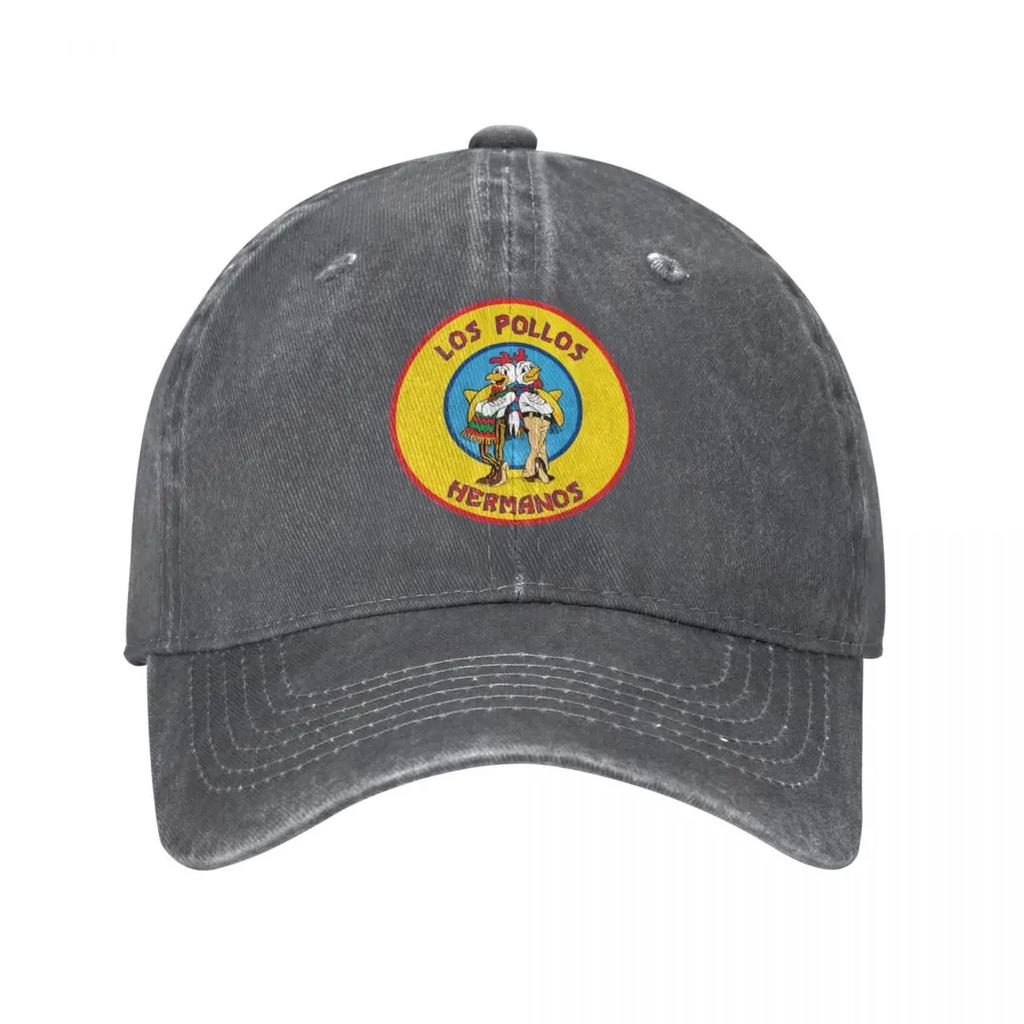 Los Pollos Hermanos Baseball Caps Casual Distressed Washed Fast Food Snapback Hat Unisex Style Outdoor Activities Hats Cap