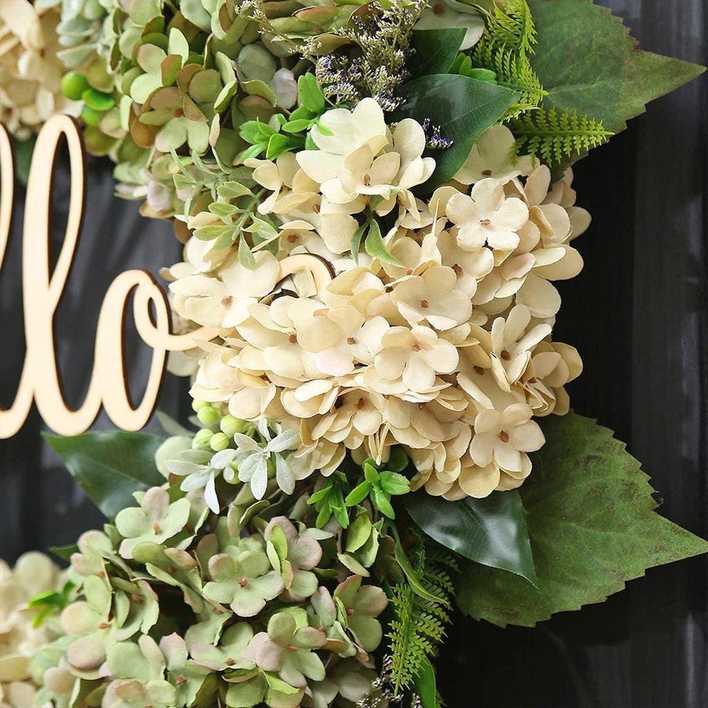 Front Door Wreath Hydrangea Flower Blossom Wreaths for Decor Housewarming