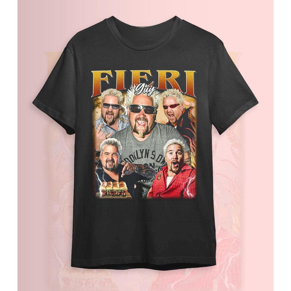 

Guy Fieri T-shirt Flavortown Pattern Fan-related Gifts Printed Pattern T-shirt Fan Gifts for Both Men and Women S