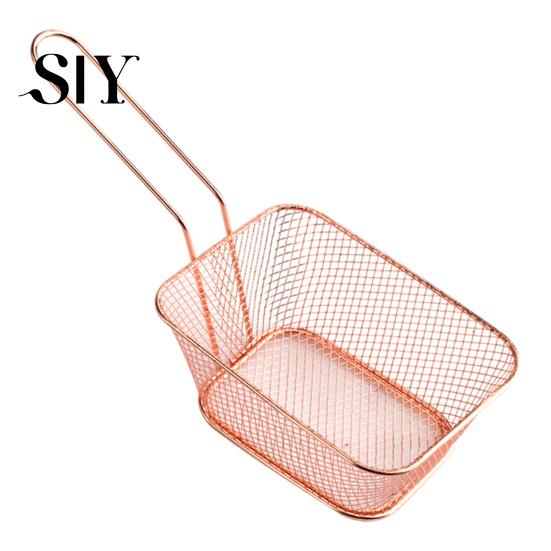 Cestello in Acciaio Inossidabile per Servire Patatine Fritte Mini Cestelli per Patatine Strumento per Friggitrice da Appendere Filtro per Presentazione Cibo Impugnatura Ergonomica Accessorio Fritti