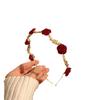 Rose Pearl Headband: French Retro High-End Hair Accessory with Wheat Ear Design