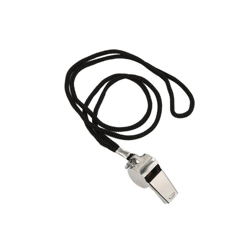 Stainless Steel Outdoor Sport Game Referee Whistle Lanyard Emergency Loud Sound