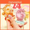 Adorable Pink And Orange Acrylic Cream Bear Globe Keychain Cute Accessory Cartoon