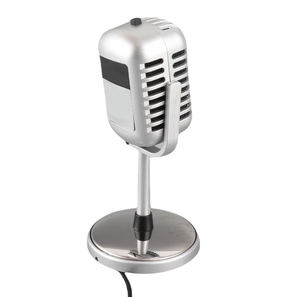 Clear Sound Retro Condenser Mic Adjustable Angle Wired Microphone Vintage Microphone Karaoke