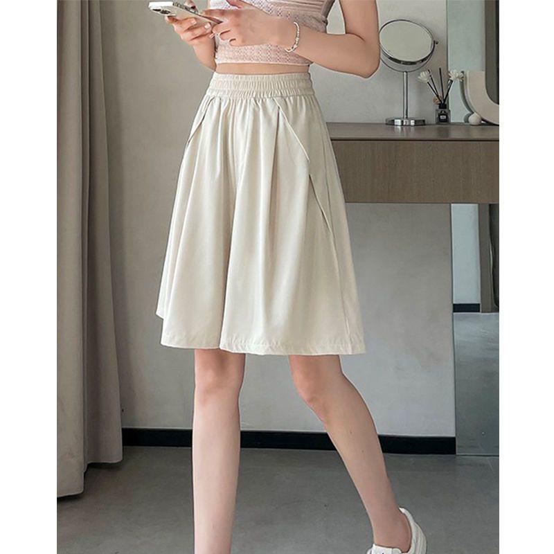 

Plus Size Wide Leg High Waist Women s Shorts - Loose Fit, Petite Five-Point Style M (Suggest 75-100 Jin)
