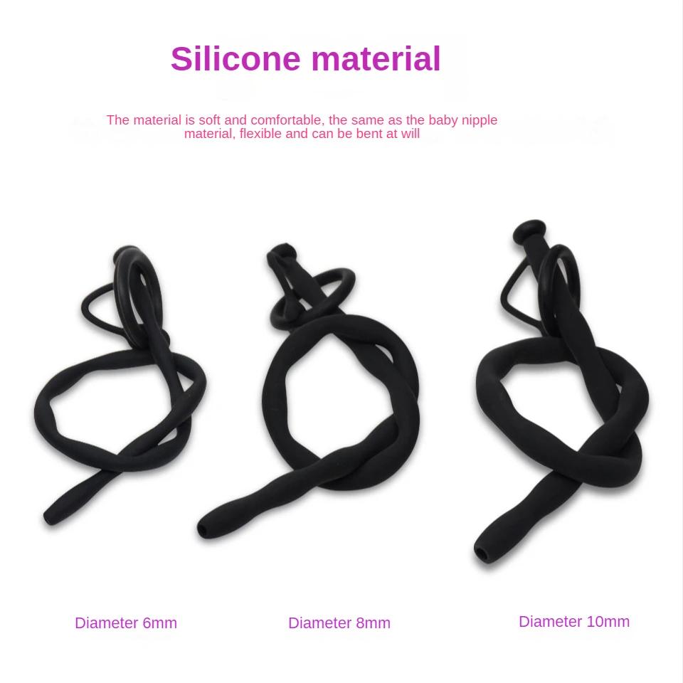 Silicone Hollow Urethral Catheter Dilator Horse Eye Irritation Adult Sex Toy Men Gay Penis Plug Insertion Urethral Cathe