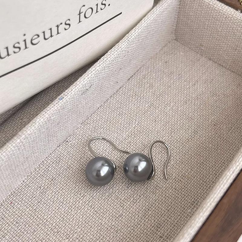 French 12Mm Big Champagne Imitation Pearl Ear Hook Earrings For Women Personalized Wedding Jewelry