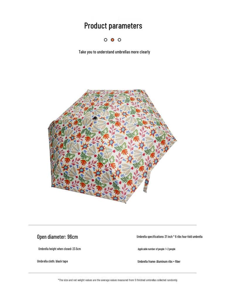 Retro Floral Dual-Use Compact Automatic Umbrella for Sun and Rain