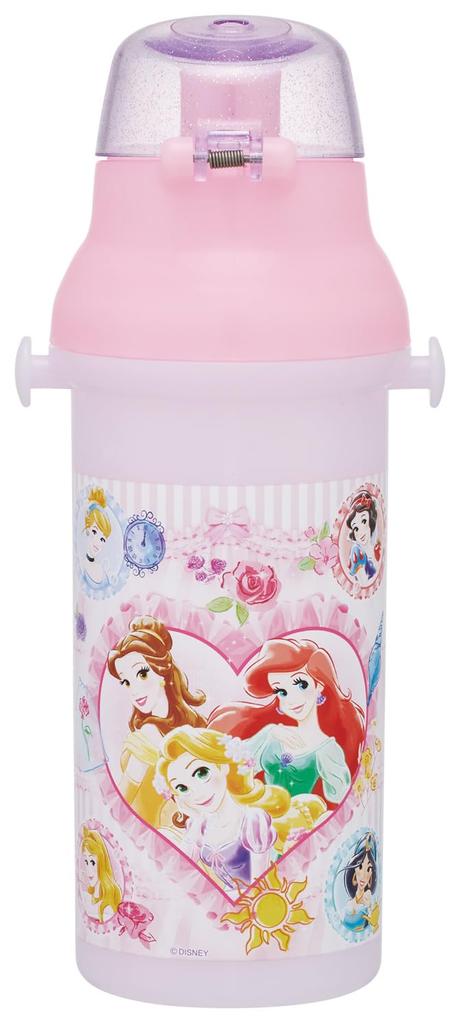 Skater Direct Drinking Water Dishwasher Made in Disney 26 Years Children's Bottle, Plastic, 480ml, One-Push Open/Close, Safe, Japan, Princess, Old,