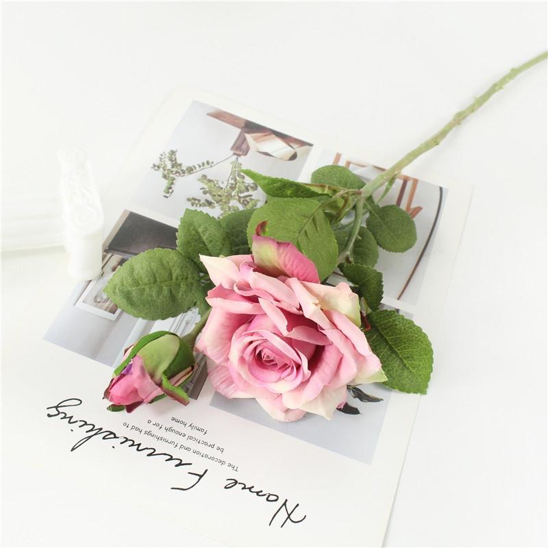 2 Köpfe Vintage große Rosen künstliche Seidenblumen Zweig große Blume Seide weiße Pfingstrose gefälschte Blumen Herbst Heimdekoration Hochzeit Mittelstücke Dekor