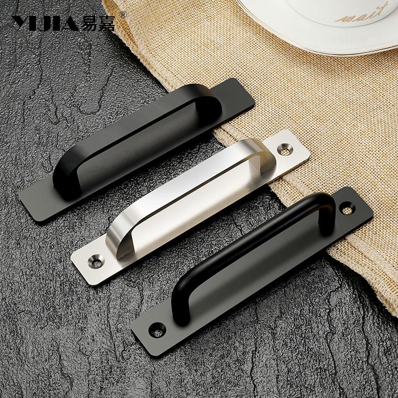 Furniture Hardware Cabinet Door Handle Black Handles Cabinets and Wardrobes Pulls and Drawer Knobs Surface-mounted Handle