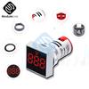 22MM Digital Display Mini Voltmeter DC 12V 220V AC Round Square Ampere Current Volt Voltage Meter LED Signal Light indicator
