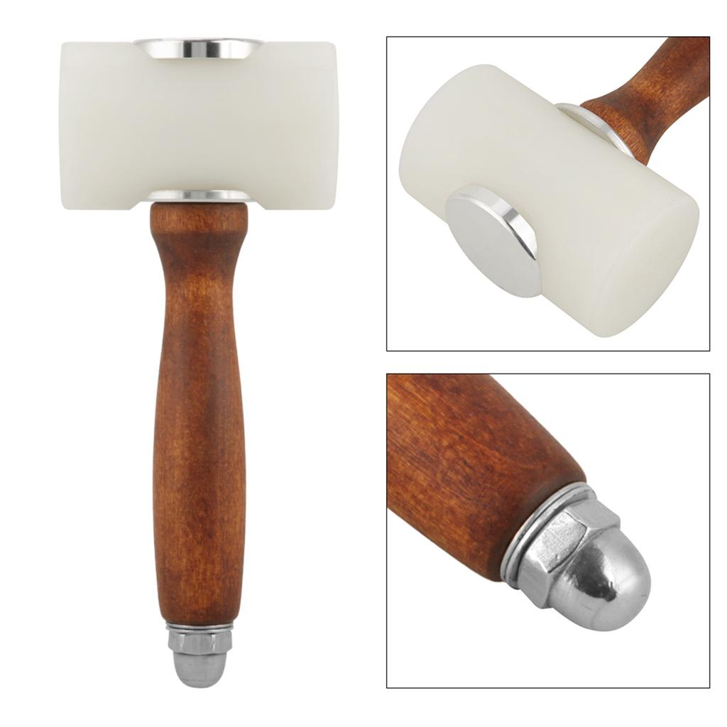 Lther carving hammer, lther craft hammer, nylon wooden handle hammer for stamping, sewing lther cowhide tool set