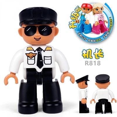 Compatible Large Building Blocks Figures Family Professional Roles Flexible Joints DIY Brick Toys