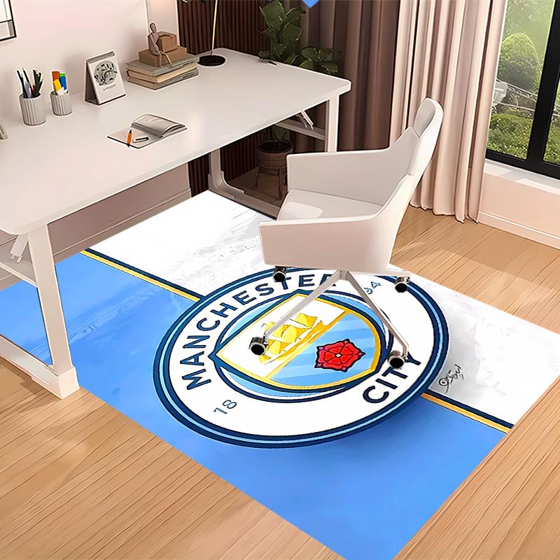 Manchester City Football Club Printed Absorbent Washable Carpet, Non-Slip Bathroom Mats, Kitchen Rugs, Yoga Mat,Living Room Entrance, Camping Picnic R