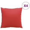 VidaXL Sofa Cushions Set of 4 Red 50x50 Cm Fabric 360387