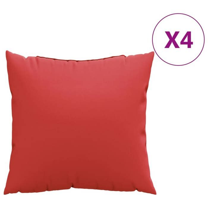 VidaXL Sofa Cushions Set of 4 Red 50x50 Cm Fabric 360387