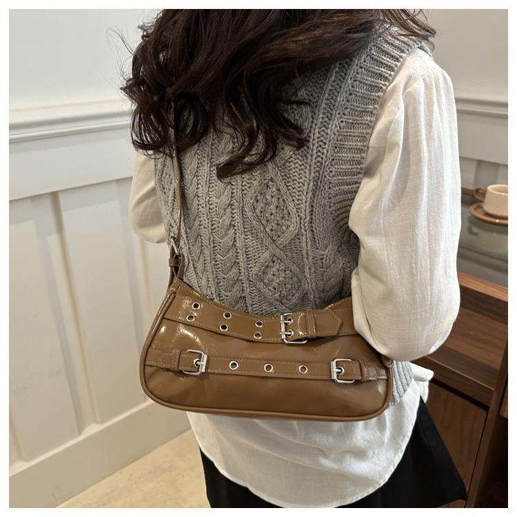 New Korean Style Underarm Bag for Women Soft Touch Faux Leather Shoulder Purse Minimalist Design Chic Handbag