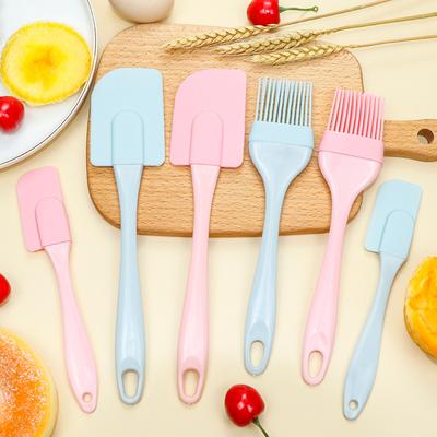 3Pcs Antiaderente Silicone Creme Raspador Pão Bolo Manteiga Espátula Misturador Escova de Óleo Com Alça PP Bolo Espátula Cozinha Ferramenta de Cozimento