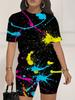 Color Codes: European and American Women's Clothing, Painting Print T-shirts, Shorts, Sets, Sportswear