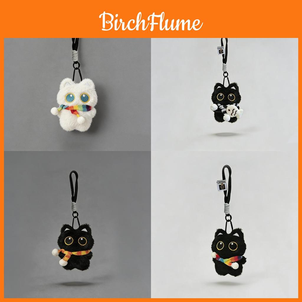 Portachiavi Peluche Gatto Nero Giocattolo Per Bambini E Adolescenti Regalo Carino Accessorio Animale