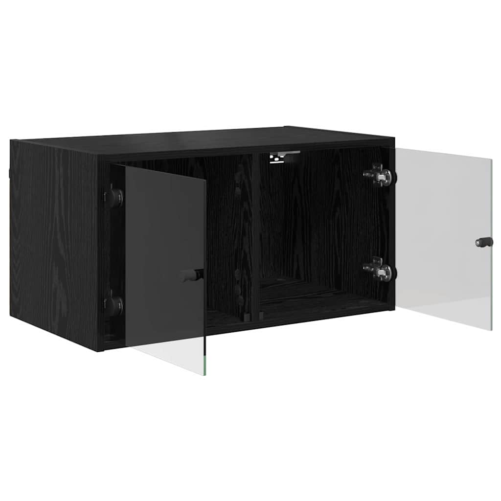 Wall Cabinet Black Oak Effect 68 x 37 x 35 cm Particleboard