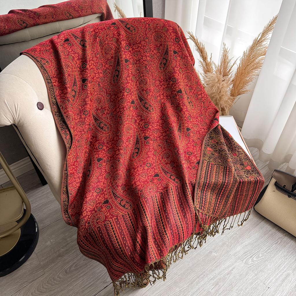 Women Scarf Luxury Bohemian Style Shawl Spring And Summer Jacquard Paisley Pattern Designer Lady Muslim Hijab Pashmina