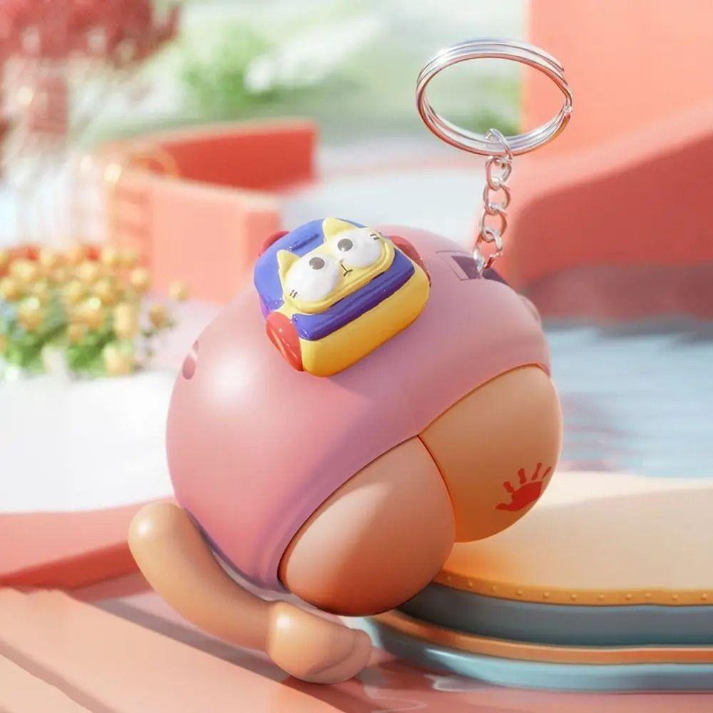 Emit Light Vocal Buttocks Toy Cartoon Fidget Keychain Toys Funny Spanking Keychain  Backpack Decor