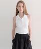 JMARKNEWYORK Sleeveless Collar Crop T-Shirt - White