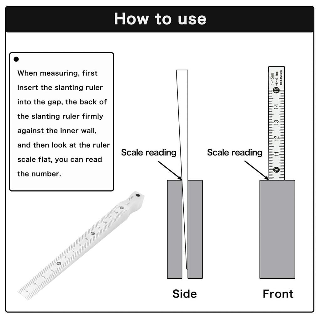 Feeler Gage Taper Gage 1-15mm Taper Gage 1-15mm Stainless Steel Gap Welding Feeler Hole Measure Tool with Storage Box Taper Gage