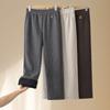 Women's High-Waist Elastic Stretch Pants - Winter Thickened, Loose Straight Fit for Middle-Aged & Elderly