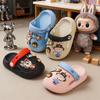 2026 Girls' Cartoon Two-Tone Slippers Closed-Toe Soft Sole Versatile Sandals Trendy