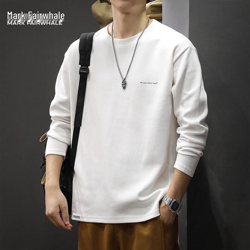 MARK FAIRWHALE Men's Casual Long Sleeve Round Neck Sweatshirt