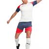 PUMA Color Block Logo Print V-Neck Short Sleeve T-Shirt Men tops White 658481-53