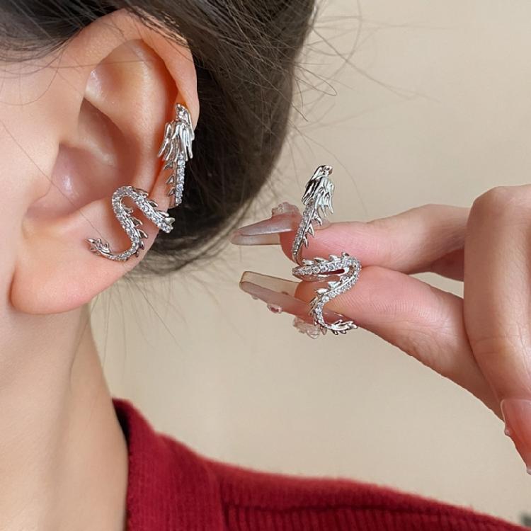 Dragon Themed Ear Clip Unique Ear Jewelry Eye Catching Ear Clips for Men Women