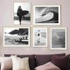 Black White Poster Ocean Sea Wave Nature Landscape Aesthetic Canvas Painting Posters and Prints For Living Room Decoration