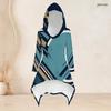 Women Plus Size Abstract Printed Two Piece Set Hooded Long Sleeve High Low Top Fitted Pants