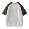 Contrast Color Men's Short Sleeve T-Shirt Summer Round Neck Versatile Top