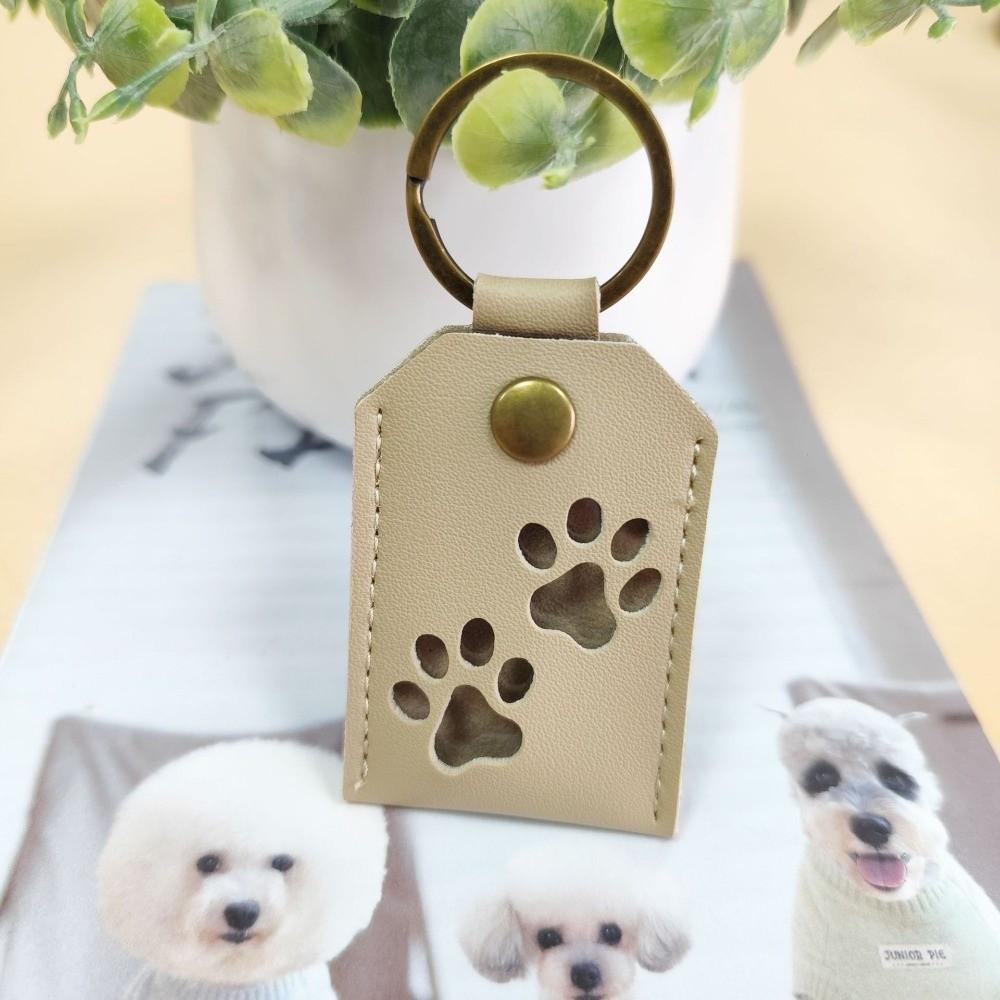 Puppy Pet Hair Storage Bag Keyring Dogs Paw Pendant Cute Pet Hair Keychain  Hanging Accessory